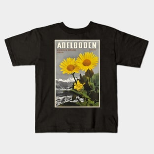 Adelboden, Switzerland, Vintage Travel Ski Poster Kids T-Shirt